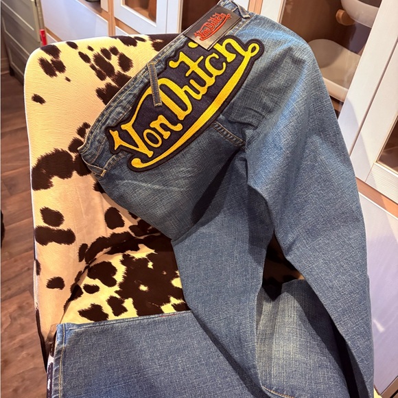 Y2K Von Dutch RARE designer Denim with Bold Yellow branding NWOT🔥🔥🔥🔥🔥🔥 - Picture 1 of 6
